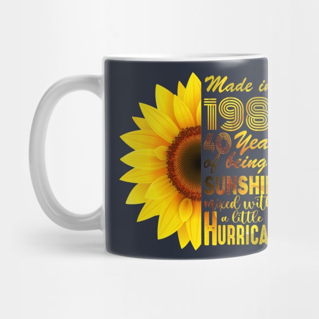Vintage 1981 Sunflower 40th Birthday Awesome Gift by Salt88
